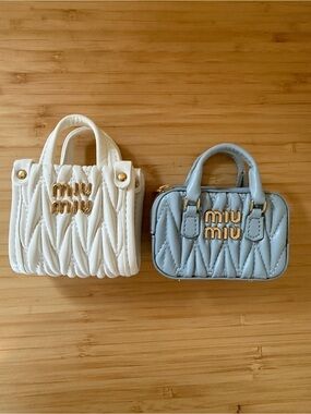 Brand New Designer Inspired Bundle Mini Bags, White and Light Blue